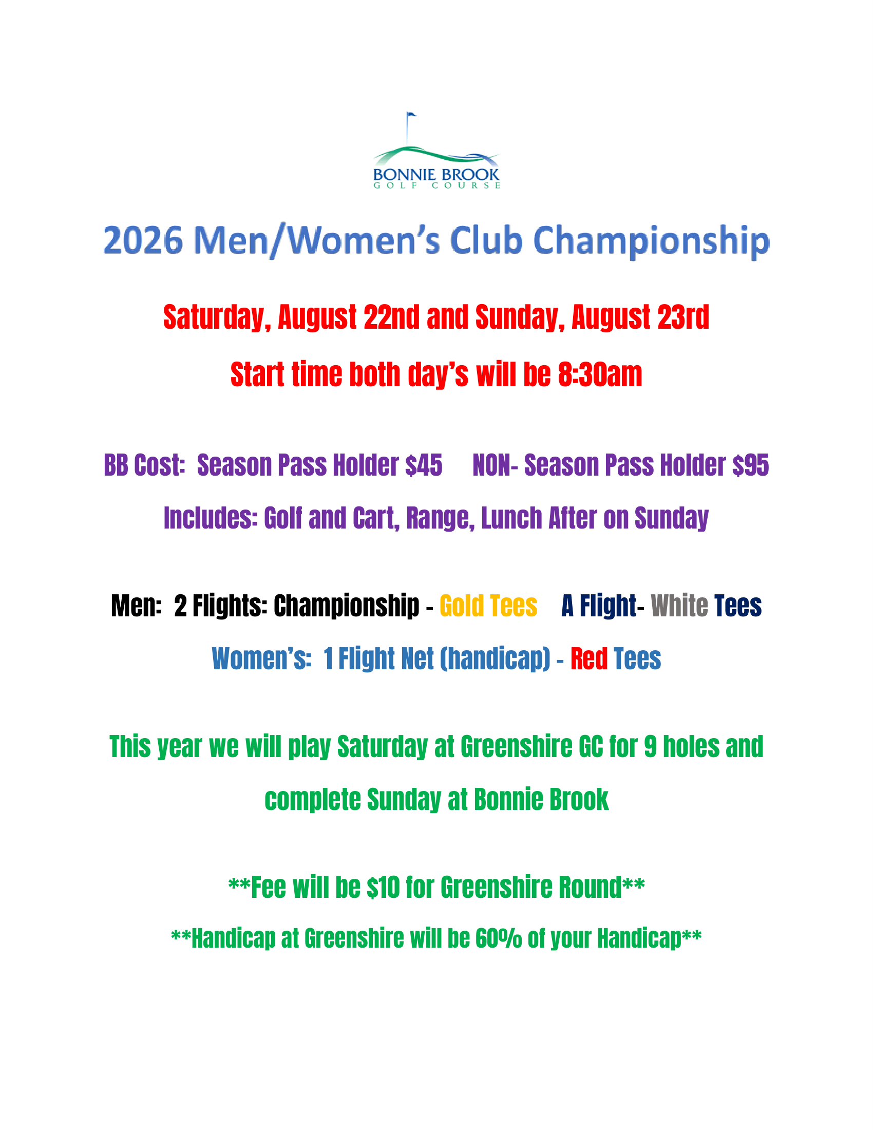 Club Championship info page 2026